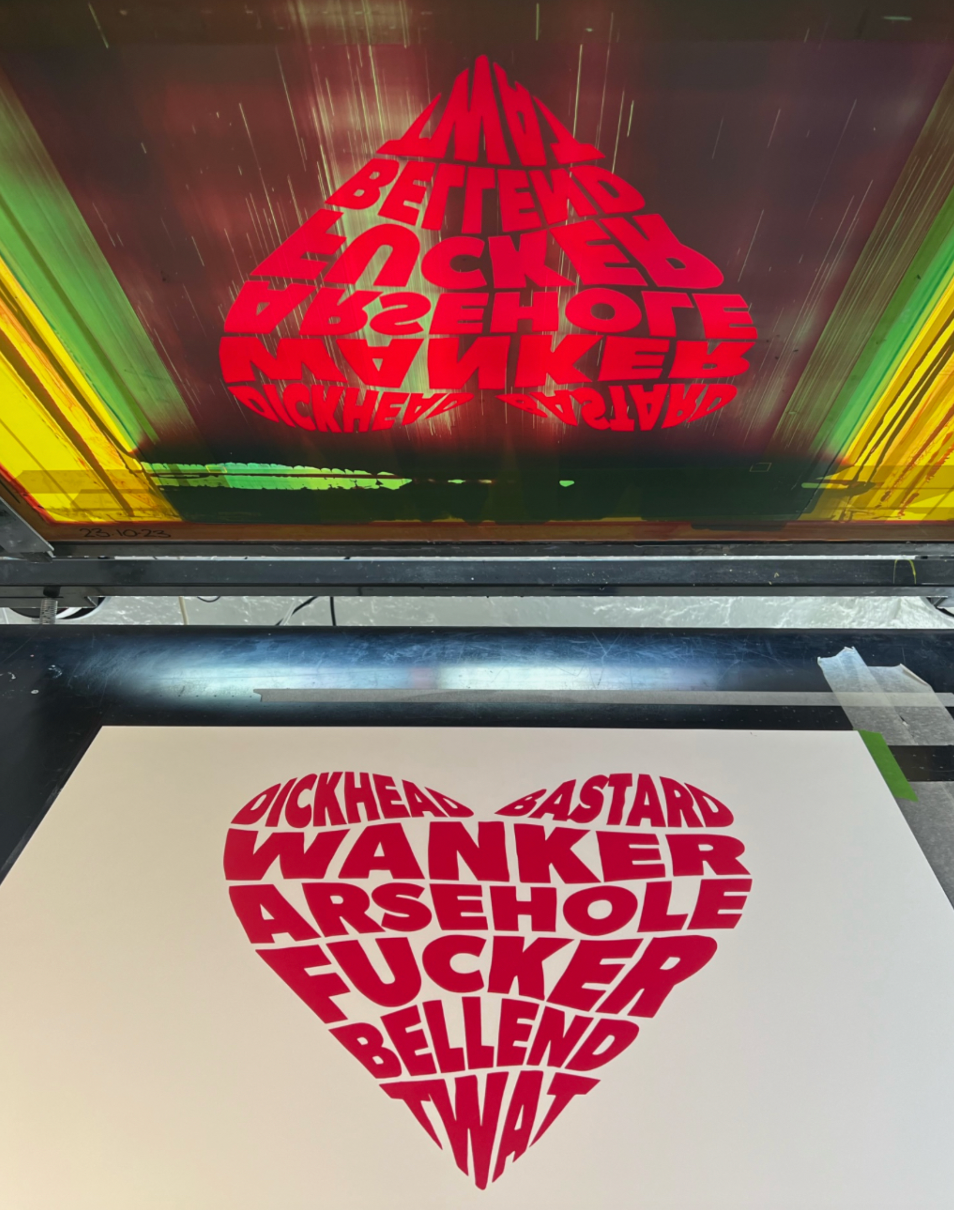 James Ra'ad Ward Funny Art screenprint swear heart process image 1