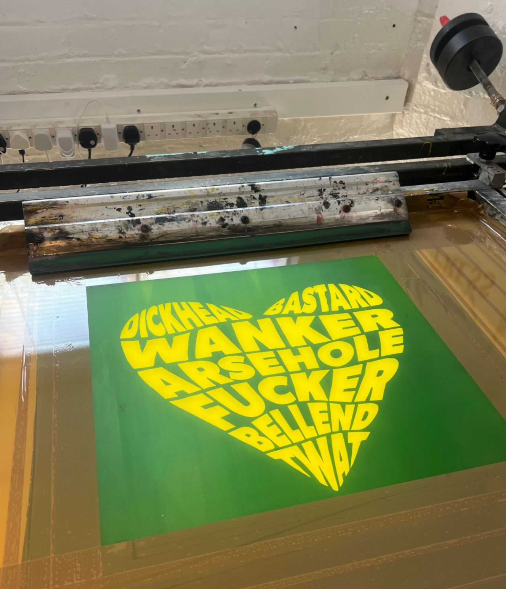 James Ra'ad Ward Funny Art screenprint swear heart process image 2